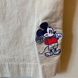 WALT DISNEY store vintage khaki capris embroidered Mickey tennis size Large